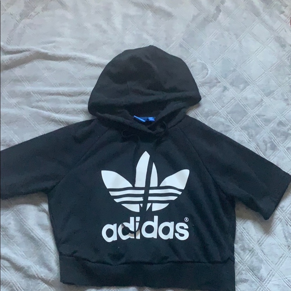 Adidas crops short sleeve hoodie